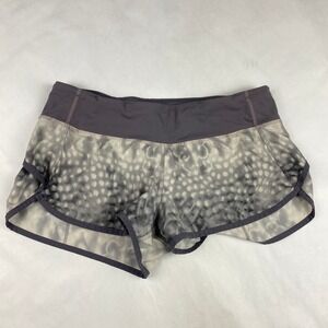 Lululemon Women's Shorts Size 6 Speed Up Snowy Owl Purple Gray Running